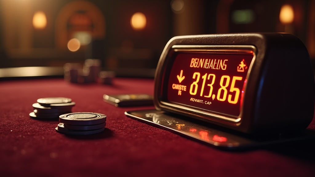 Casino cashier limits and fees displayed on a glowing interface